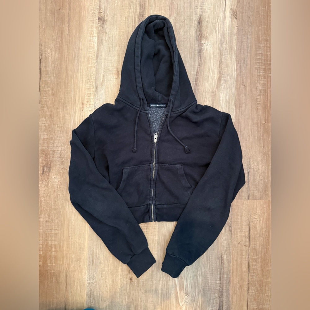 Brandy Melville Black Cropped Hoodie